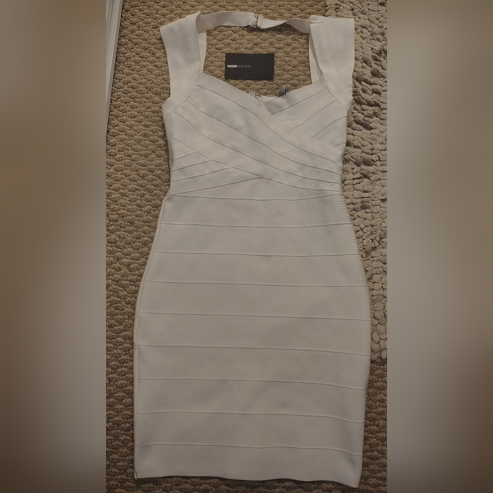 Fashion Nova White Bandage Mini Dress